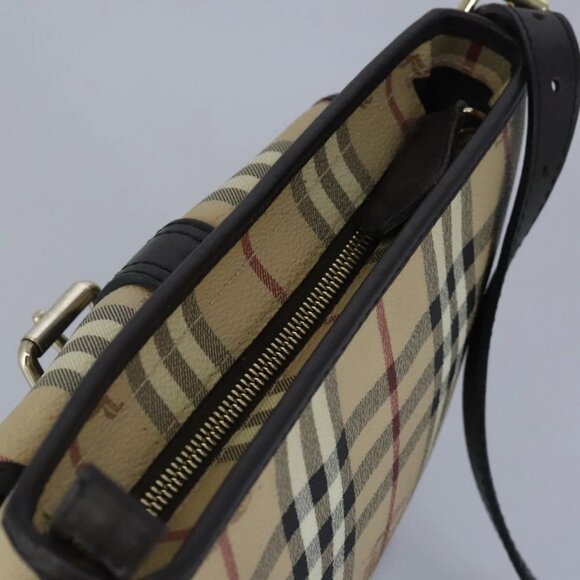 BURBERRY Nova Check Shoulder Bag PVC Beige Gold - Picture 6 of 16